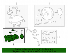 Brake master cylinder with reservoir Chevrolet Cruze 11-16