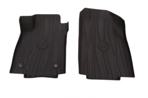 Set of Buick Encore 17-22 black rubber floor mats with logo