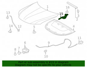 Hood hinge left Lexus CT200h 11-17