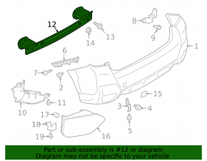 Subaru XV Crosstrek 18-23 Rear Bumper Reinforcement