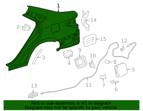 Left rear wing for Toyota Camry v55 15-17 USA