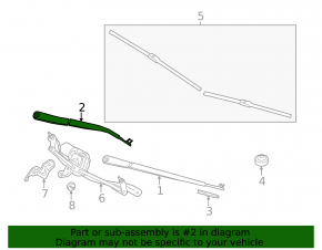 Left wiper arm BMW 5 F10 11-16