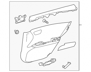 Toyota Avalon 13-15 rear right door panel, beige with brown armrest