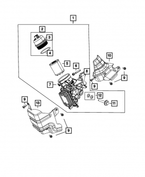 Oil filter housing Fiat 500L 14-19 1.4T without cooler