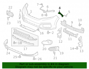 Left front bumper mount for Honda Fit 15-20 2018-20