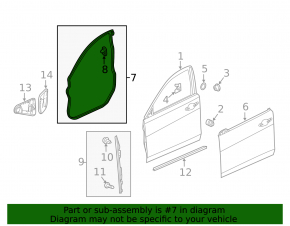 Acura TLX 15- Front Left Door Seal