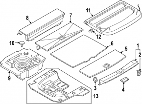 Rear trunk floor Nissan Ariya 23-25 black without autopilot, FWD