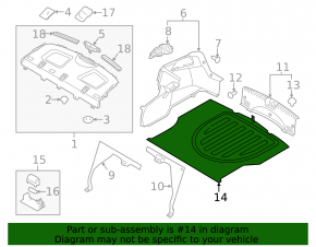 Trunk floor Kia Forte 4d 14-16 dorest