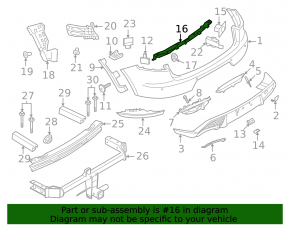 Rear bumper mount central Porsche Macan 15-