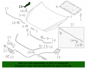 Hood hinge left Mazda 3 19-