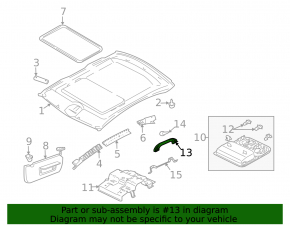 Left ceiling handle for Mitsubishi Galant 2004-2006