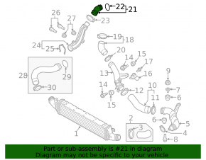Intercooler pipe, right upper, VW CC 08-17