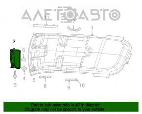 Left visor Dodge Journey 11-20 gray, with backlight, with control, without hook