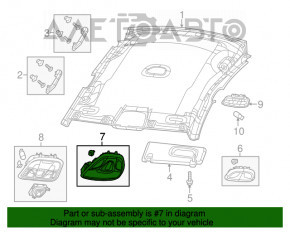 Ceiling light front Chrysler 200 15-17 gray under the sunroof