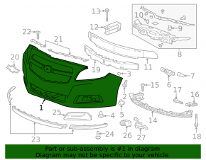 Front bumper bare Chevrolet Malibu 13 prerest