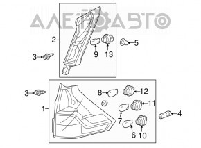 Lamp outer wing left Honda CRV 12-14 prerest, scratch