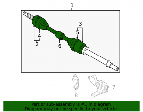 Drive half shaft front right Nissan Sentra 20-24