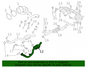 Left exhaust pipe for Audi A6 C8 19-25 3.0T