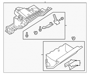 Glove box, glove compartment Audi Q7 16-19 gray, paint peeling