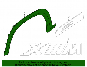 Front left fender arch trim for BMW XM G09 23-25