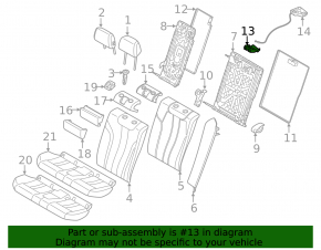 Right rear seat lock for BMW 5 G30 17-23