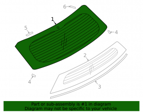 Rear glass of the trunk door upper Mitsubishi Eclipse Cross 18-20