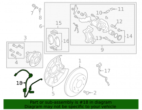 ABS sensor wire rear right Kia Forte 19-21 under the beam