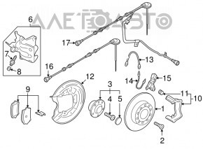 Rear left caliper VW Beetle 12-17 2.0T red