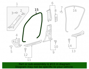 Front left door seal for Lexus LS460 LS600h 07-12