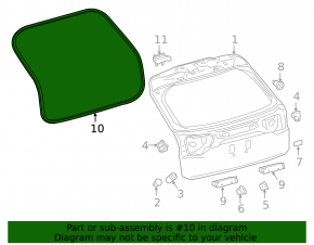 Lexus RX350 RX450h 16-22 trunk door rubber seal