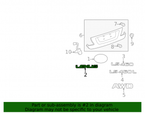 Emblem inscription LEXUS trunk lid Lexus LS460 LS600h 07-12