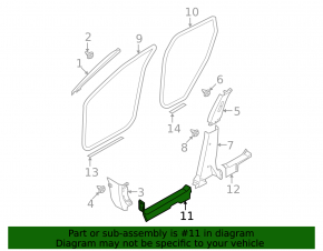 Front right door sill plate for Nissan Rogue 2015