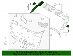 Left trunk door trim for Kia Sportage 23-26, black