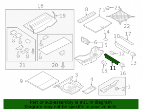 Left trunk floor for Audi Q5 8R 13-17 black