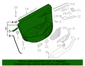 Door trim card front right Audi A5 F5 20- 5D leather black