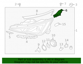 Left headlight mount Hyundai Elantra AD 19-20 for halogen