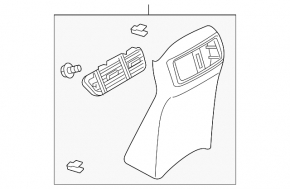 Rear center console trim for Nissan Rogue Sport 17-22 light gray