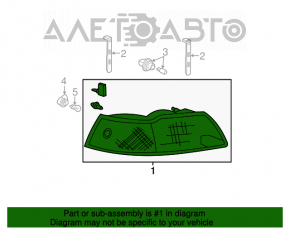 Headlight front right Ford Mustang 99-04 bare halogen, scratches, chips, broken fasteners
