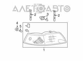 Headlight front right Ford Mustang 99-04 bare halogen, scratches, chips, broken fasteners