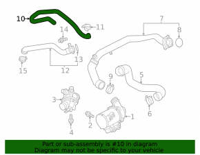 Cooling system hose BMW X5 F15 14-18 3.0T from thermostat to pump