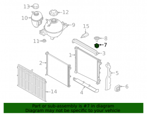 Radiator bracket upper left BMW X3 G01 18- rubber