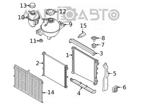 Radiator bracket upper left BMW X3 G01 18- rubber
