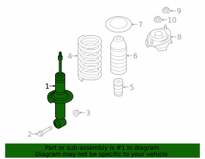 Rear left shock absorber Subaru Legacy 15-17