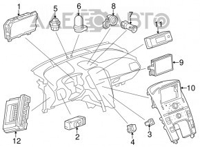 Chevrolet Volt 11-15 Display Control Panel Graphite Without Heating