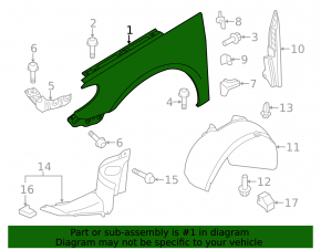 Front right wing VW CC 08-17