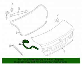 Trunk lid hinge left BMW 3 F30 12-18