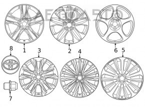 Wheel disk R20 x 8J ET35 Toyota Highlander 20-26 type 1 curb