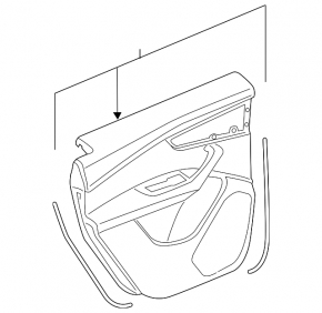 Door trim panel rear right Audi Q8 19-25 black leather under the curtain