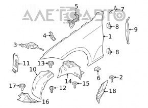 Front mudguard right front part BMW 3 G20 19-