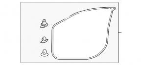 Mitsubishi Outlander 14-22 front left door seal